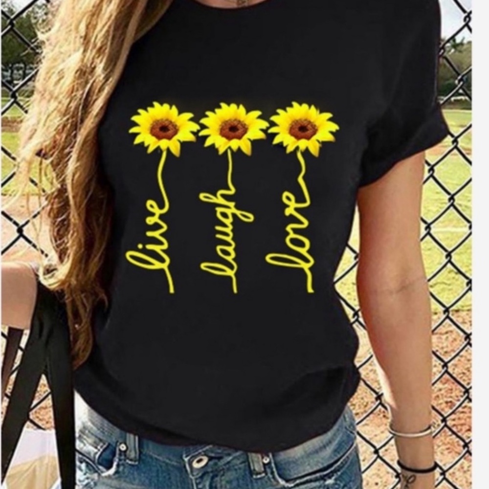 #24  Live Laugh Love Black Fun Top - Picture 3 of 8